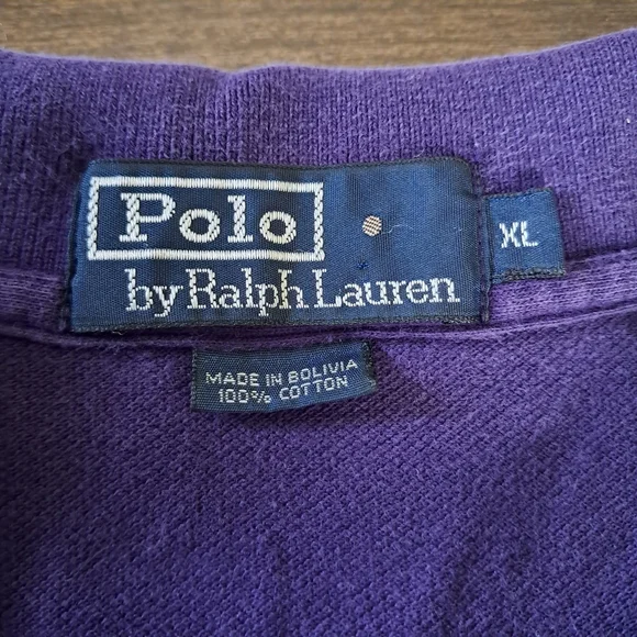 Polo By Ralph Lauren Mens Polo Shirt Purple Green Pony Size XL  Short Sleeve - Picture 4 of 4
